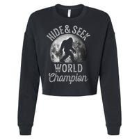 Bigfoot Moon Hide And Seek World Champion Sasquatch Cropped Pullover Crew