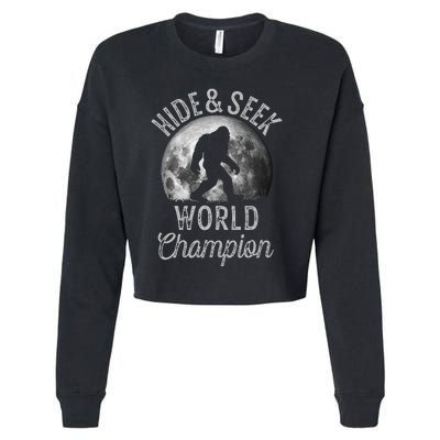 Bigfoot Moon Hide And Seek World Champion Sasquatch Cropped Pullover Crew