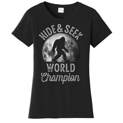 Bigfoot Moon Hide And Seek World Champion Sasquatch Women's T-Shirt