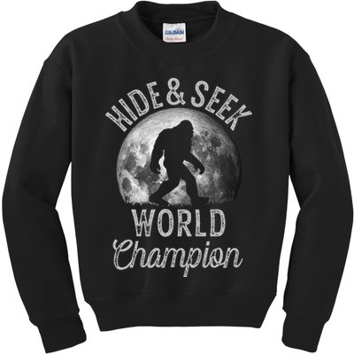 Bigfoot Moon Hide And Seek World Champion Sasquatch Kids Sweatshirt