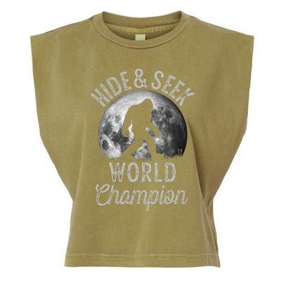 Bigfoot Moon Hide And Seek World Champion Sasquatch Garment-Dyed Women's Muscle Tee