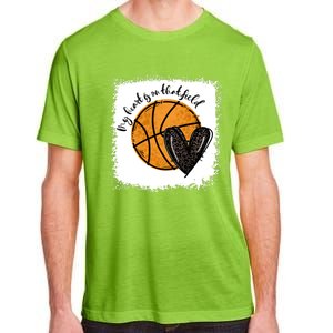 Bleached My Heart Is On That Field Basketball Game Day Vibes Cool Gift Adult ChromaSoft Performance T-Shirt