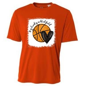 Bleached My Heart Is On That Field Basketball Game Day Vibes Cool Gift Cooling Performance Crew T-Shirt