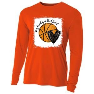 Bleached My Heart Is On That Field Basketball Game Day Vibes Cool Gift Cooling Performance Long Sleeve Crew