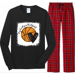 Bleached My Heart Is On That Field Basketball Game Day Vibes Cool Gift Long Sleeve Pajama Set