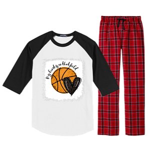 Bleached My Heart Is On That Field Basketball Game Day Vibes Cool Gift Raglan Sleeve Pajama Set