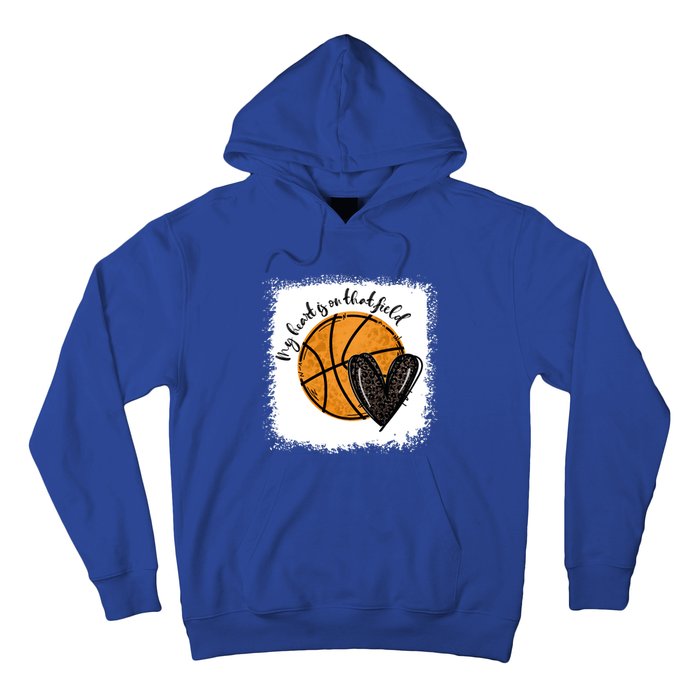 Bleached My Heart Is On That Field Basketball Game Day Vibes Cool Gift Hoodie