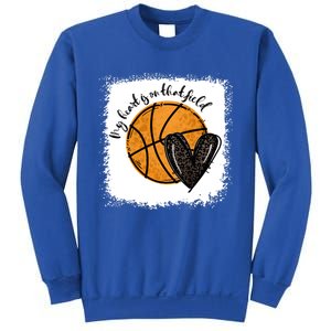 Bleached My Heart Is On That Field Basketball Game Day Vibes Cool Gift Sweatshirt