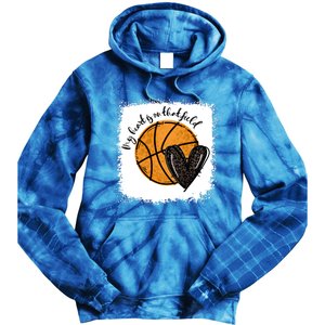 Bleached My Heart Is On That Field Basketball Game Day Vibes Cool Gift Tie Dye Hoodie