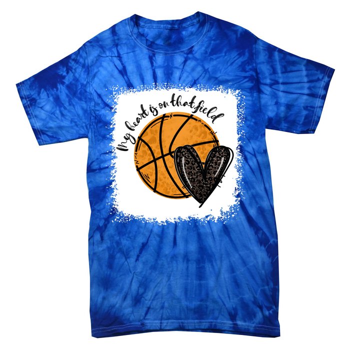 Bleached My Heart Is On That Field Basketball Game Day Vibes Cool Gift Tie-Dye T-Shirt