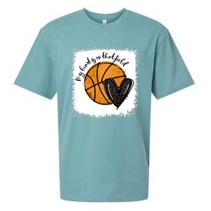 Bleached My Heart Is On That Field Basketball Game Day Vibes Cool Gift Sueded Cloud Jersey T-Shirt