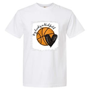 Bleached My Heart Is On That Field Basketball Game Day Vibes Cool Gift Garment-Dyed Heavyweight T-Shirt