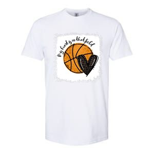 Bleached My Heart Is On That Field Basketball Game Day Vibes Cool Gift Softstyle CVC T-Shirt