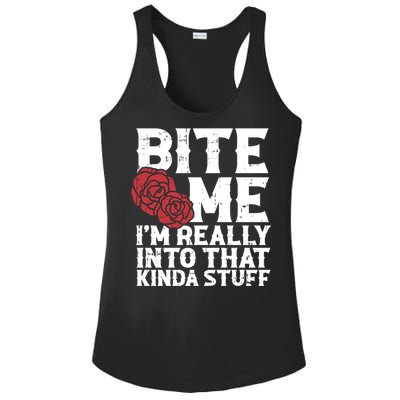 Bite Me Halloween Costume Funny Retro Sarcastic Humor Gift Ladies PosiCharge Competitor Racerback Tank