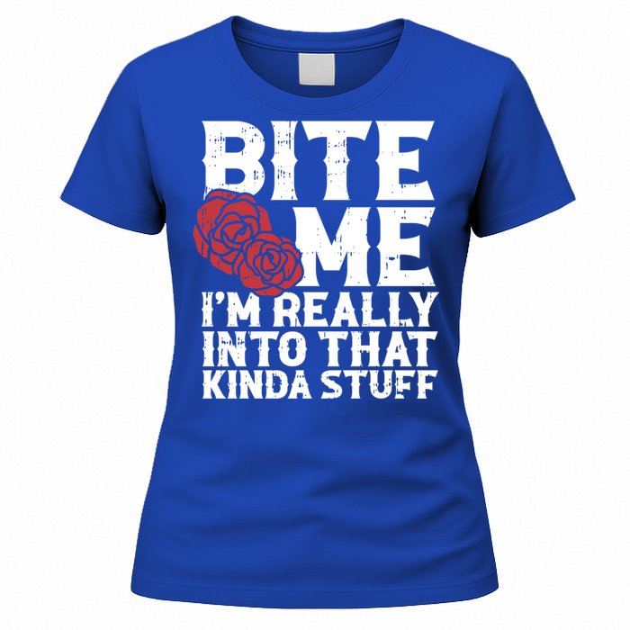 Bite Me Halloween Costume Funny Retro Sarcastic Humor Gift Women's T-Shirt