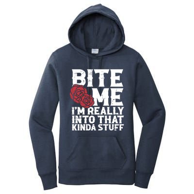 Bite Me Halloween Costume Funny Retro Sarcastic Humor Gift Women's Pullover Hoodie