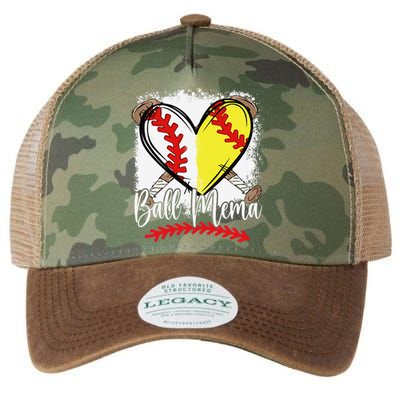 Ball Mema Heart Funny Softball Baseball Legacy Tie Dye Trucker Hat