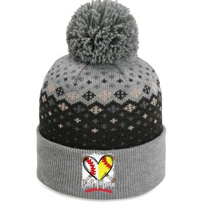 Ball Mema Heart Funny Softball Baseball The Baniff Cuffed Pom Beanie