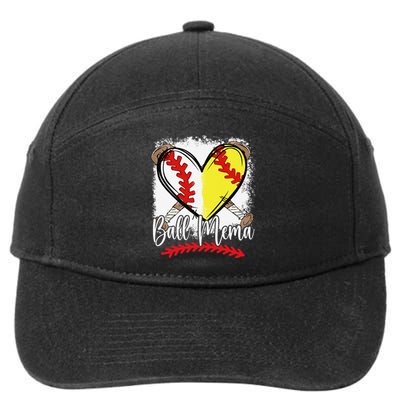 Ball Mema Heart Funny Softball Baseball 7-Panel Snapback Hat