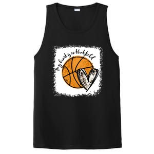 Bleached My Heart Is On That Field Basketball Game Day Vibes Great Gift PosiCharge Competitor Tank