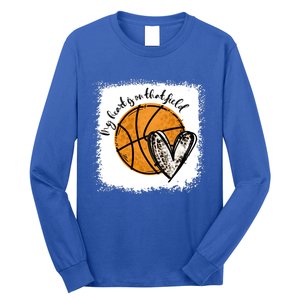 Bleached My Heart Is On That Field Basketball Game Day Vibes Great Gift Long Sleeve Shirt