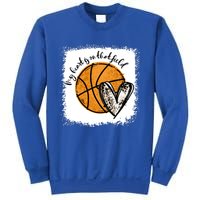 Bleached My Heart Is On That Field Basketball Game Day Vibes Great Gift Sweatshirt