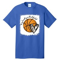 Bleached My Heart Is On That Field Basketball Game Day Vibes Great Gift Tall T-Shirt