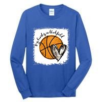 Bleached My Heart Is On That Field Basketball Game Day Vibes Great Gift Tall Long Sleeve T-Shirt