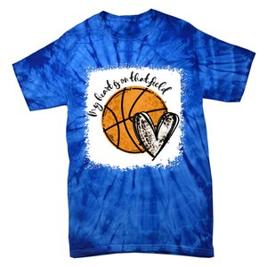 Bleached My Heart Is On That Field Basketball Game Day Vibes Great Gift Tie-Dye T-Shirt