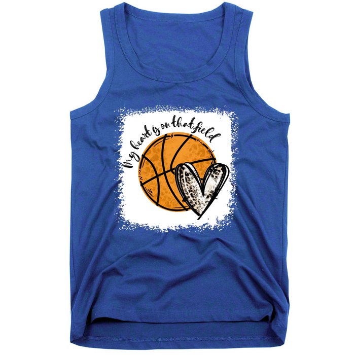 Bleached My Heart Is On That Field Basketball Game Day Vibes Great Gift Tank Top