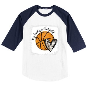 Bleached My Heart Is On That Field Basketball Game Day Vibes Great Gift Baseball Sleeve Shirt