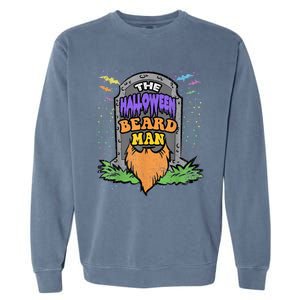 Beard Man Halloween Costume Funny Bearded Facial Hair Garment-Dyed Sweatshirt