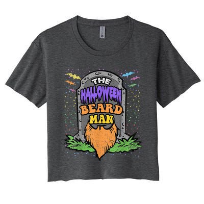 Beard Man Halloween Costume Funny Bearded Facial Hair Women's Crop Top Tee