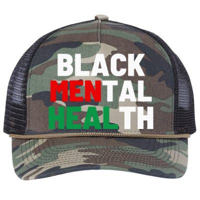 Black Mental Health Matters Retro Rope Trucker Hat Cap