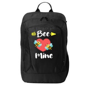 Bee Mine Heart Joke Pun Funny Valentines Day Gift Cute Gift City Backpack