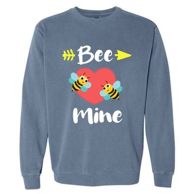 Bee Mine Heart Joke Pun Funny Valentines Day Gift Cute Gift Garment-Dyed Sweatshirt