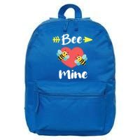 Bee Mine Heart Joke Pun Funny Valentines Day Gift Cute Gift 16 in Basic Backpack