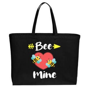 Bee Mine Heart Joke Pun Funny Valentines Day Gift Cute Gift Cotton Canvas Jumbo Tote