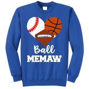 Ball Memaw Heart Funny Baseball Basketball Football Memaw Gift Sweatshirt