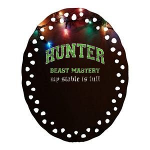 Beast Mastery Hunter MMO Gamer Ceramic Oval Ornament