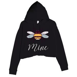 Bee Mine Honeybee Bumblebee Cute Retro Valentine's Day Gift Crop Fleece Hoodie