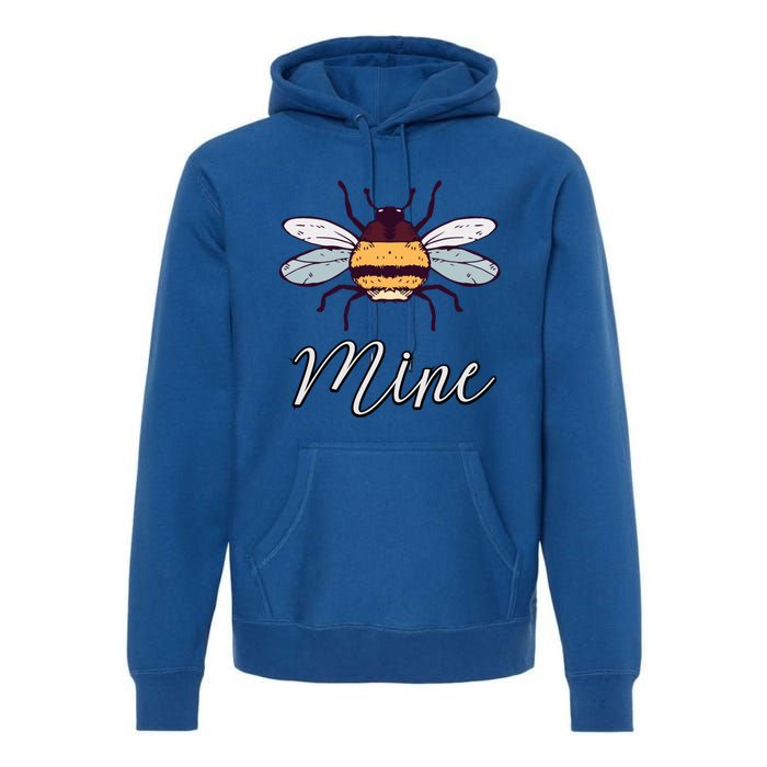 Bee Mine Honeybee Bumblebee Cute Retro Valentine's Day Gift Premium Hoodie