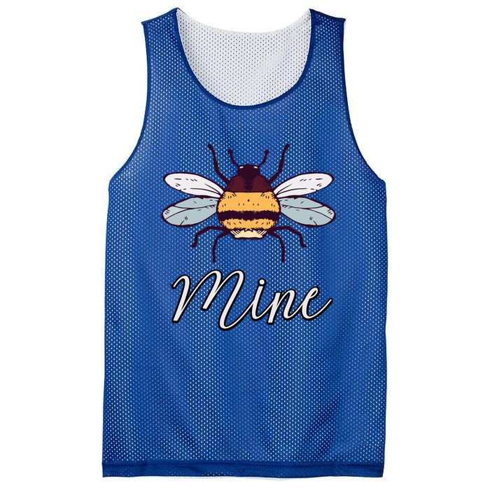 Bee Mine Honeybee Bumblebee Cute Retro Valentine's Day Gift Mesh Reversible Basketball Jersey Tank