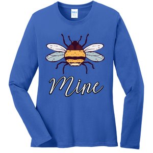 Bee Mine Honeybee Bumblebee Cute Retro Valentine's Day Gift Ladies Long Sleeve Shirt