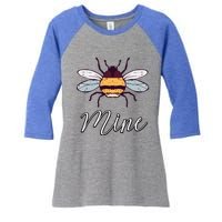 Bee Mine Honeybee Bumblebee Cute Retro Valentine's Day Gift Women's Tri-Blend 3/4-Sleeve Raglan Shirt