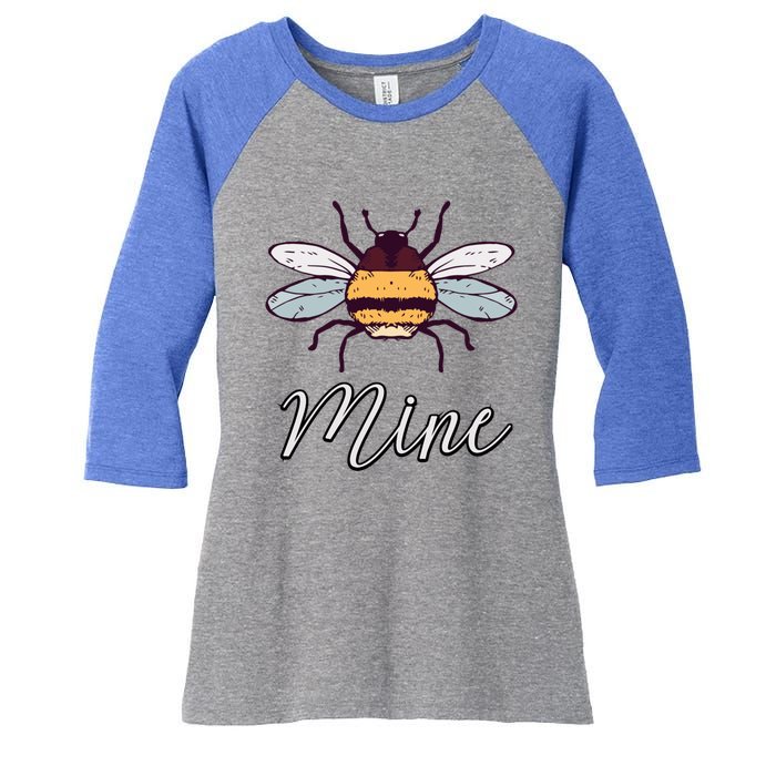 Bee Mine Honeybee Bumblebee Cute Retro Valentine's Day Gift Women's Tri-Blend 3/4-Sleeve Raglan Shirt