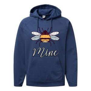 Bee Mine Honeybee Bumblebee Cute Retro Valentine's Day Gift Performance Fleece Hoodie