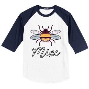 Bee Mine Honeybee Bumblebee Cute Retro Valentine's Day Gift Baseball Sleeve Shirt