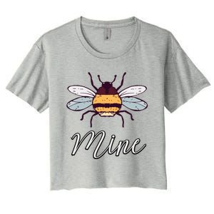 Bee Mine Honeybee Bumblebee Cute Retro Valentine's Day Gift Women's Crop Top Tee