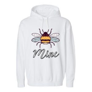 Bee Mine Honeybee Bumblebee Cute Retro Valentine's Day Gift Garment-Dyed Fleece Hoodie